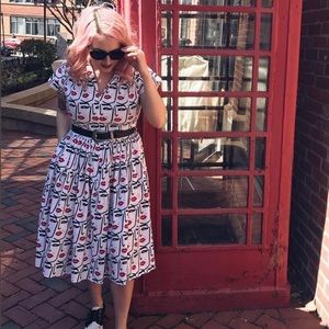 Bernie Dexter Pinup Rockabilly Lips Face Dress